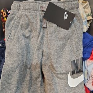 Nike Kids Gray Sweatpants with Logo